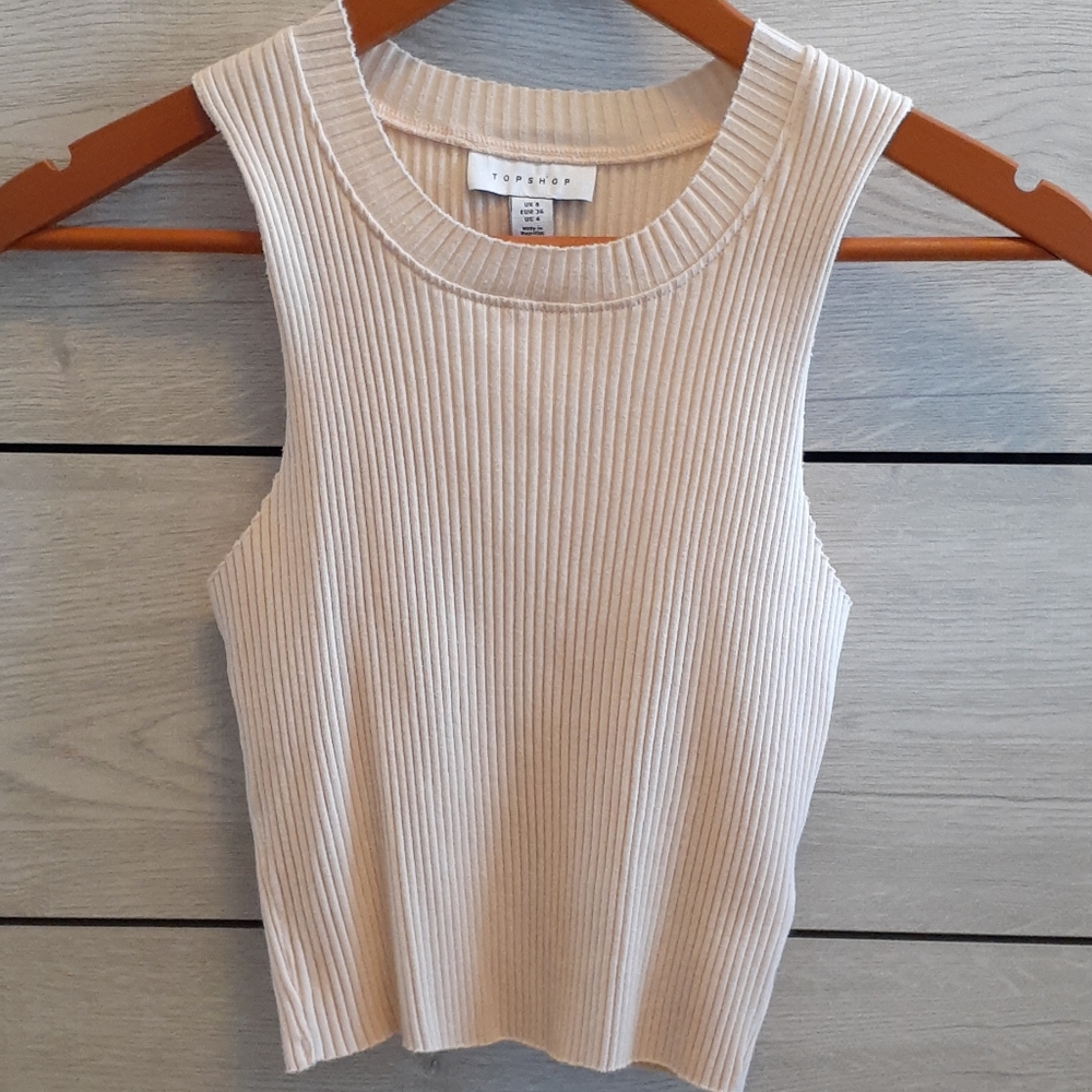 TOPSHOP high nick crop top tank SIZE 4 (SMALL)